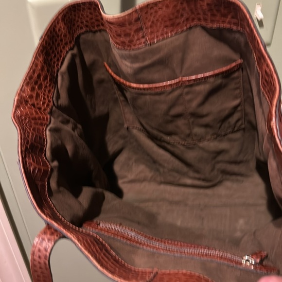 J McLaughlin Tassel Bag Brown Crocodile Leather Extra Large - Picture 7 of 16